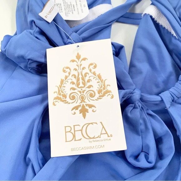 BECCA Color Code Strappy One Piece Swimsuit Blue S NWT - Picture 5 of 10